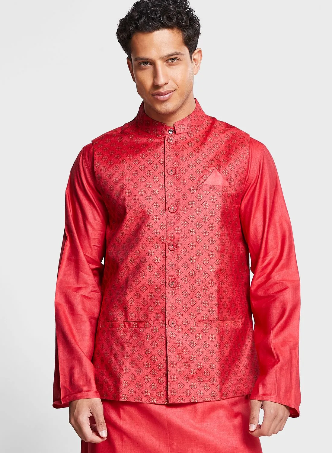 Fabindia Printed Nehru Jacket