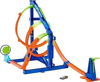 Hot Wheels Action Corkscrew Triple Loop Track Set with 1 Toy Car