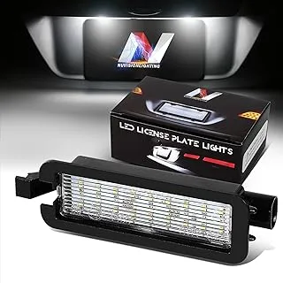 NUVISION LIGHTING NVL-LPL-023 Black Housing/Clear Lens LED License Plate Lights Compatible with Dodge Charger 2015-2022 / Challenger 2015-2020, 1 Piece