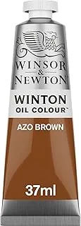 أنبوب Winsor & Newton Winton Oil Colour Azo Brown 37 مل مع تناسق متساوي، لا يبهت، تغطية عالية، غني بالأصباغ الملونة