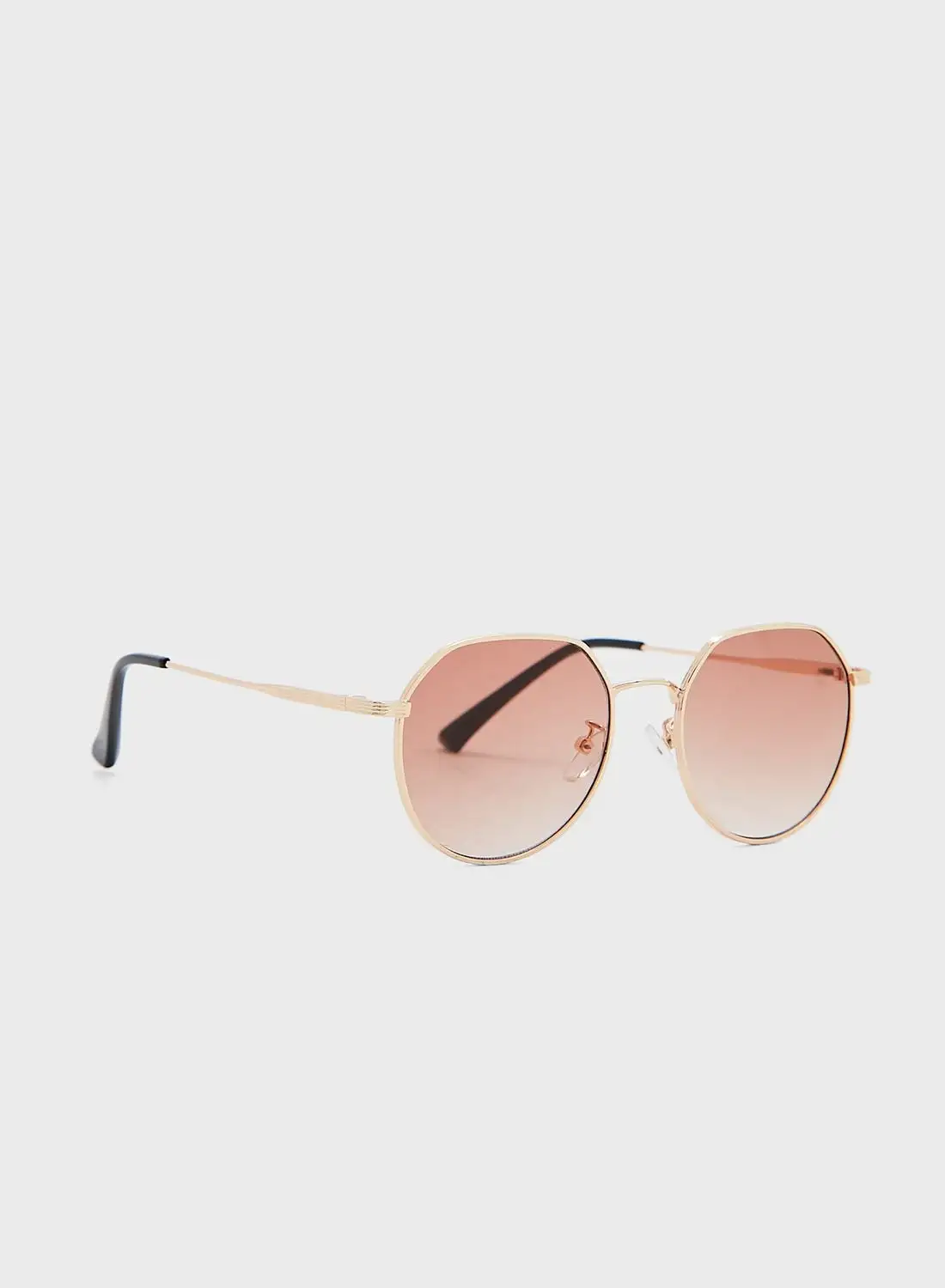 Seventy Five Casual Round Angular Len Sunglasses