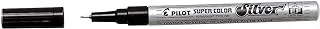 Pilot SC-EF-S 0.5 mm Tip Single Pen Super Colour Extra Fine Permanent Marker, Silver