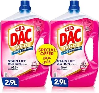 DAC Gold Disinfectant Multi-Purpose Cleaner - Rose (2.9 Litres x 2 - Twin Pack)