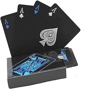 Mumoo Bear Playing Cards Cool Black,54 Sheet Professional Deck of Cards Waterproof Plastic Standard Playing Cards Magic Poker Cards for Family Party BBQ Gatherings