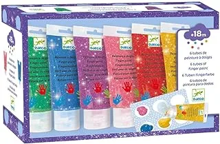 Djeco Finger Paint Glitters 6-Pieces