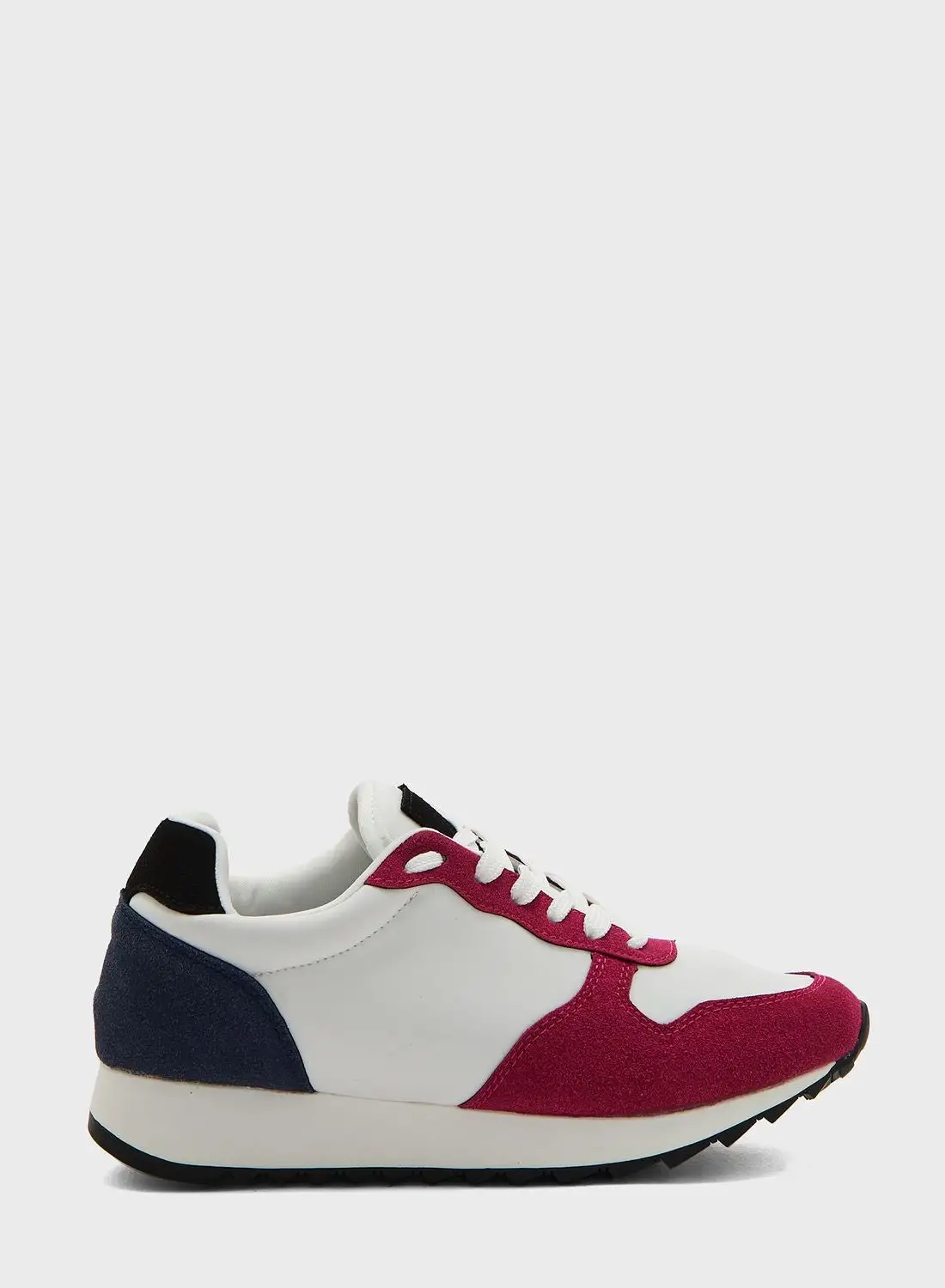 Ginger Faux Suede Colourblock Tennis Sneaker