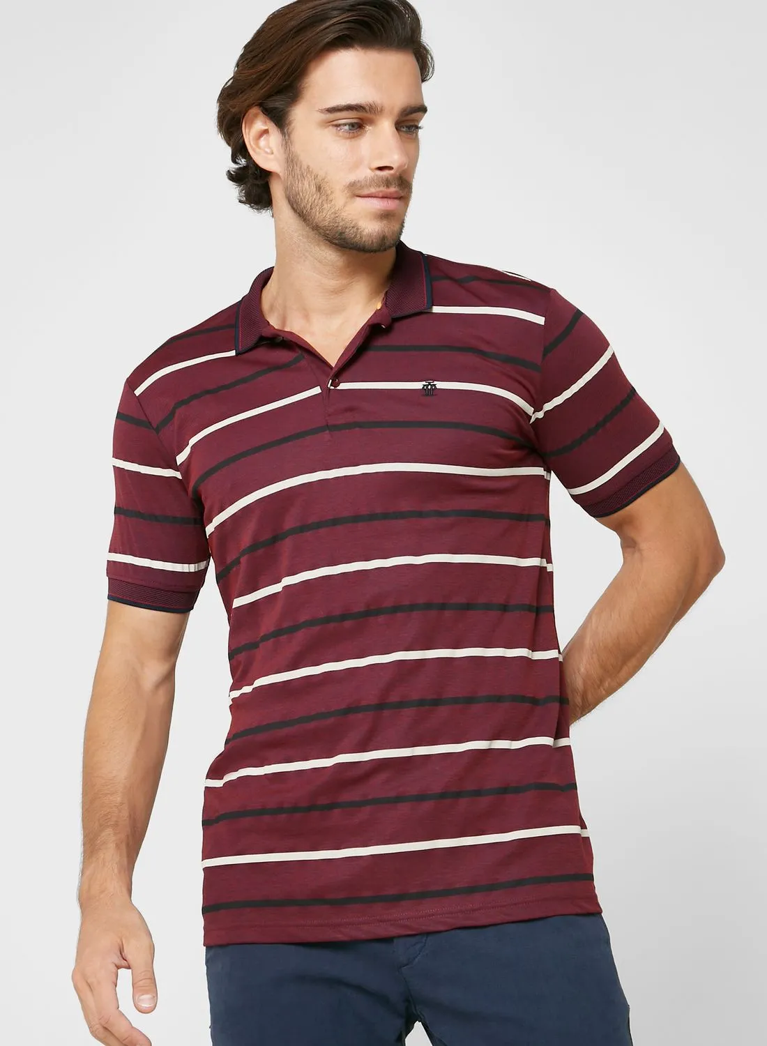 Robert Wood Striped Polo Shirt