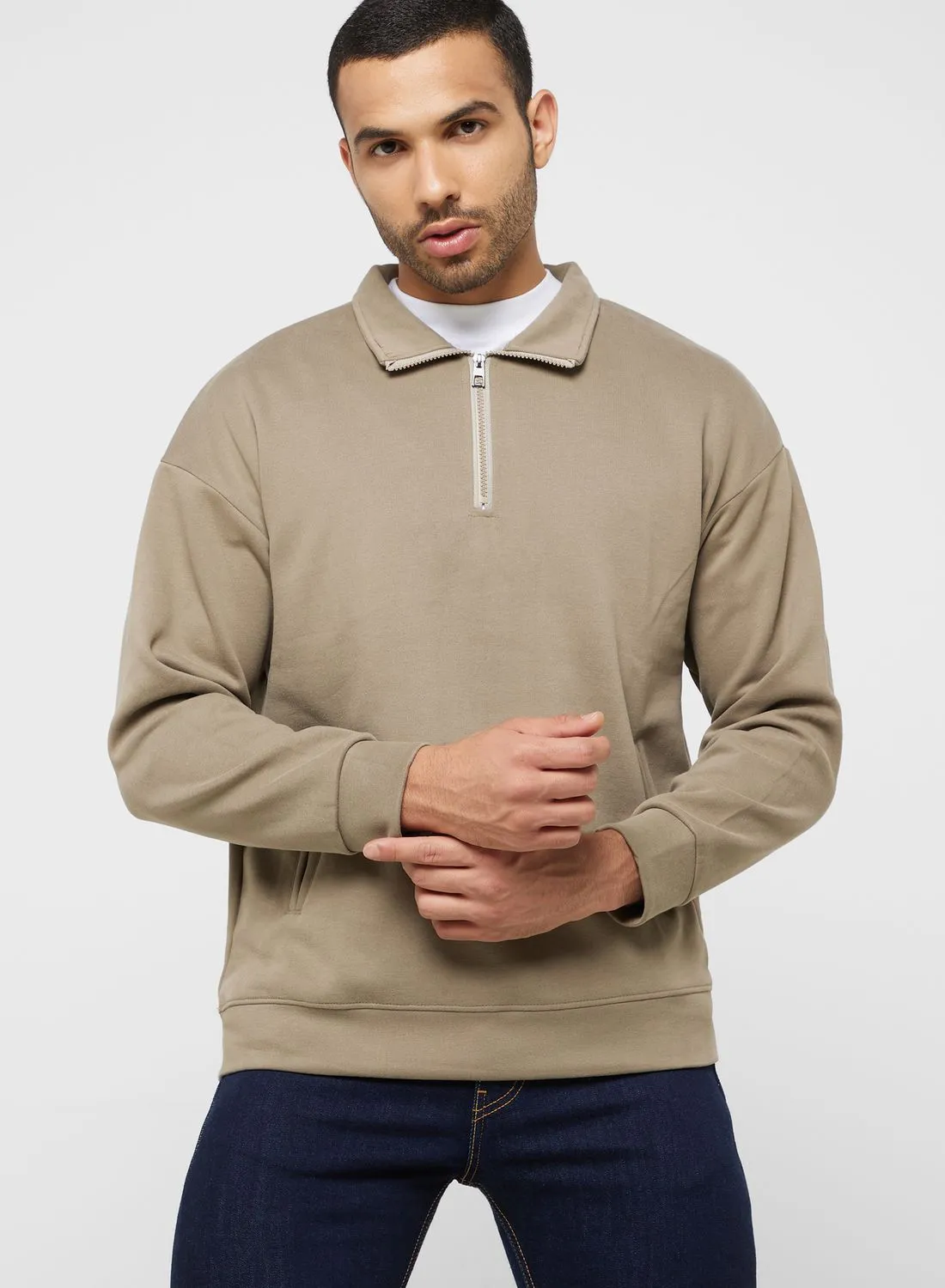 Seventy Five Zip Front Polo Sweatshirt