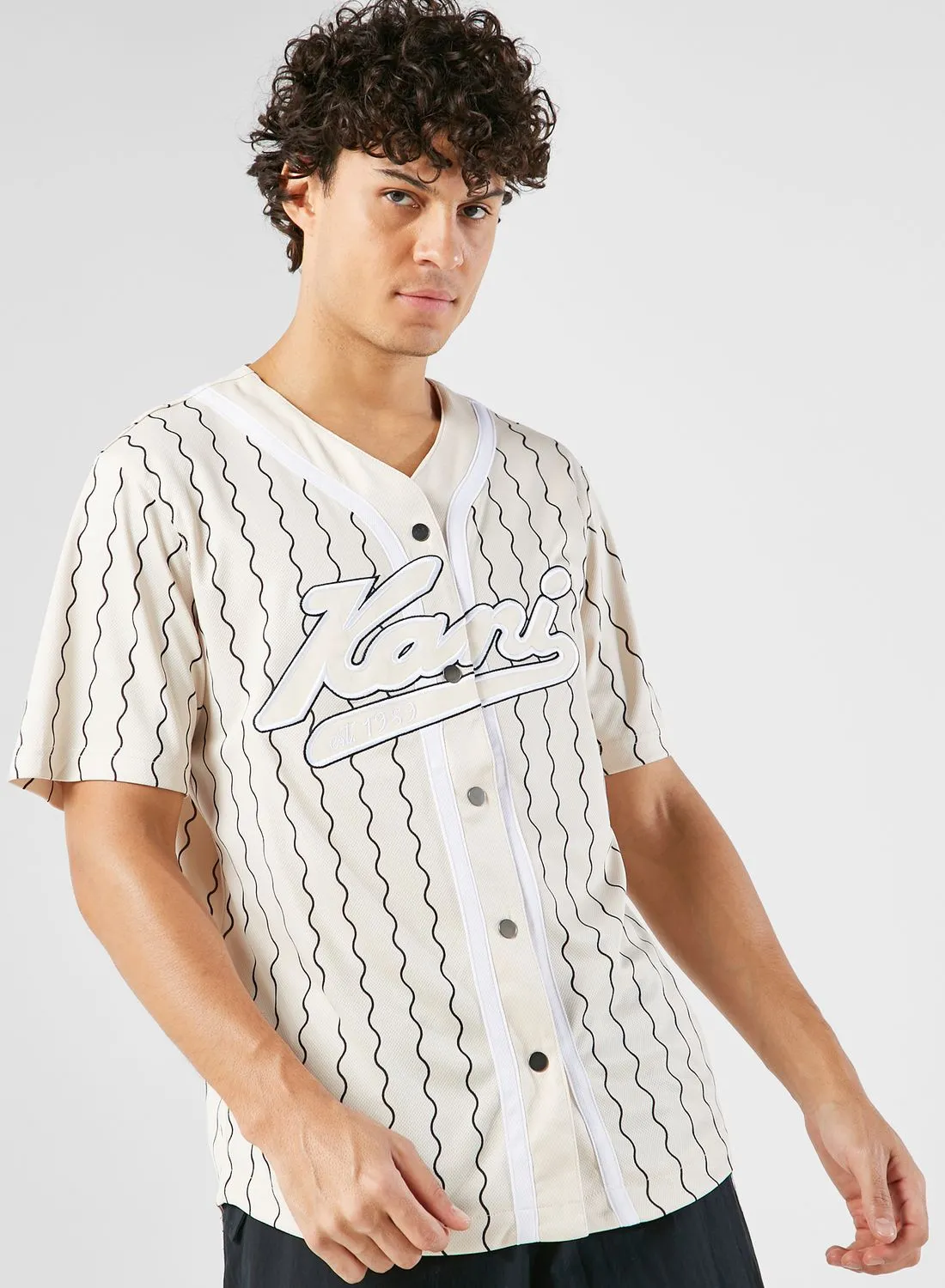 Karl Kani Varsity Ziczac Pinstripe Baseball Shirt