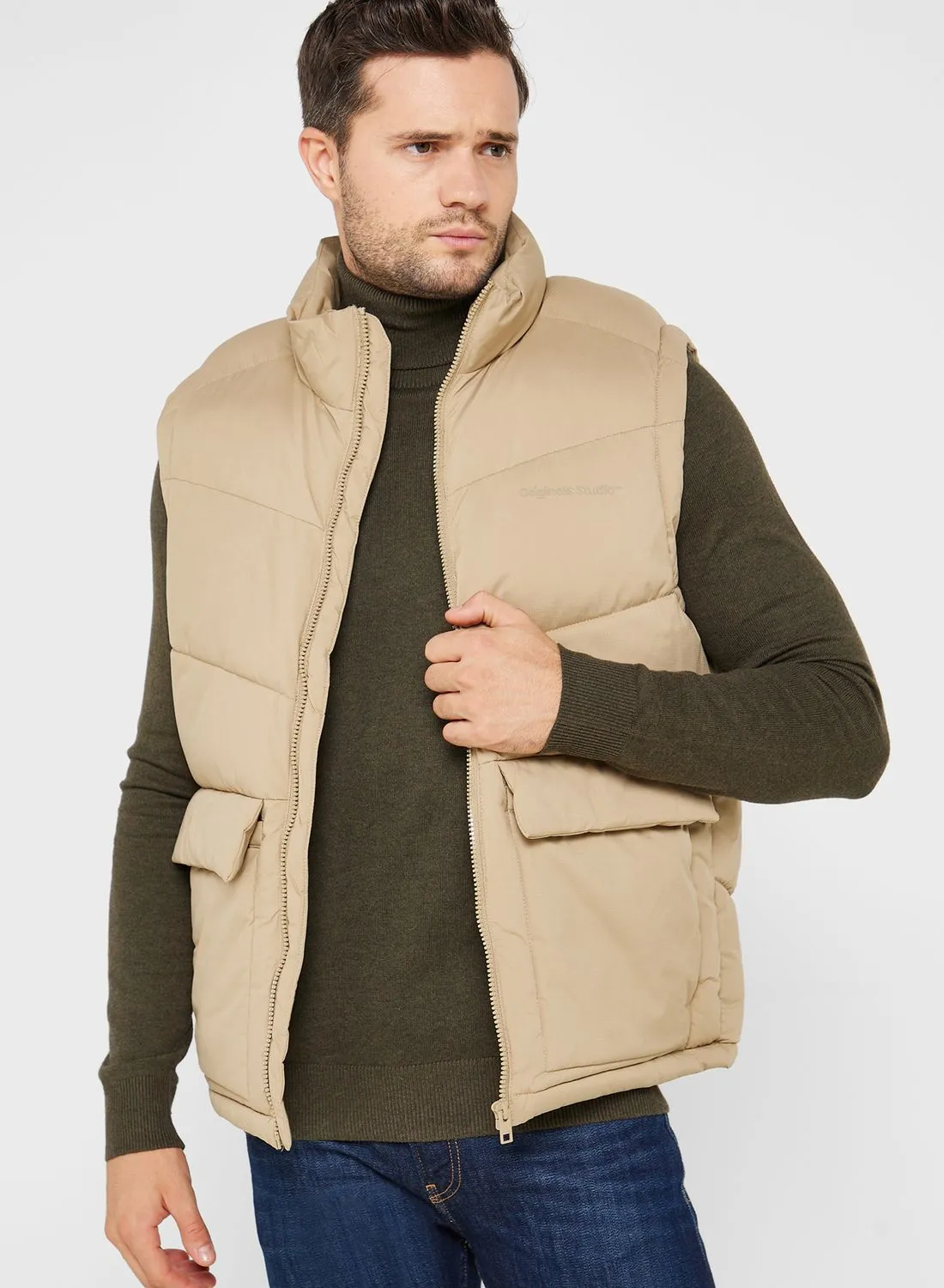 JACK & JONES Zip Through Puffer Gilet