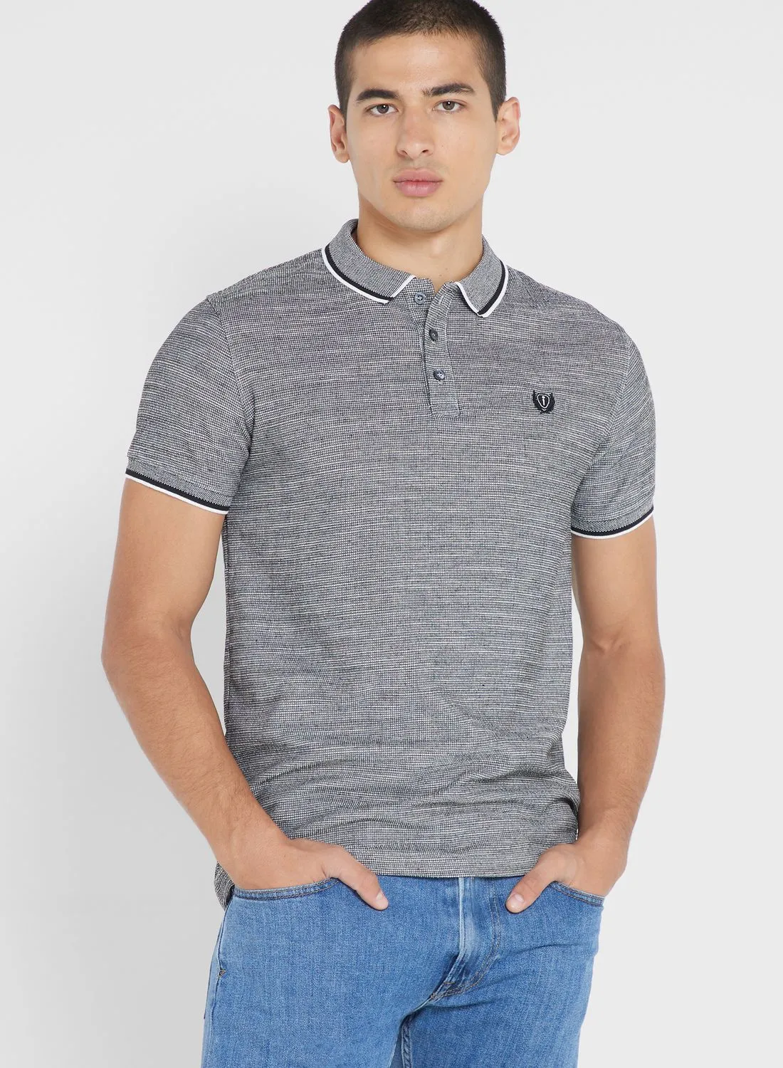 Robert Wood Marl Badge Polo