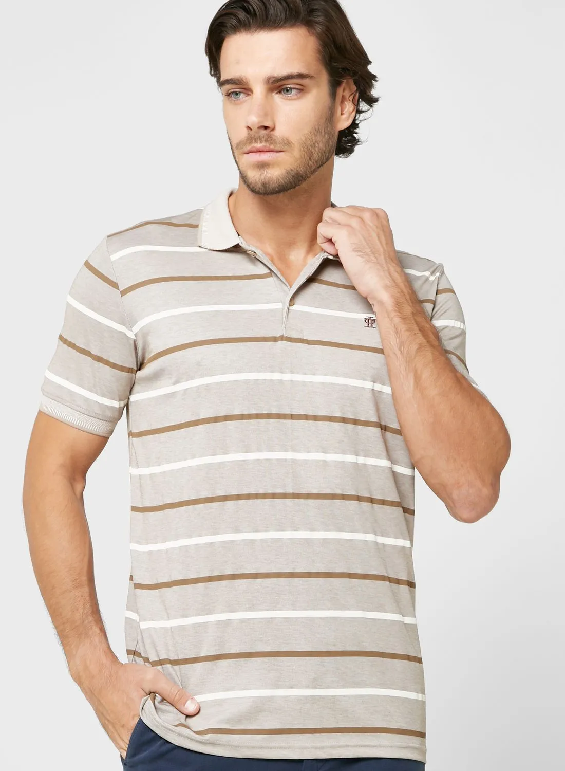 Robert Wood Striped Polo Shirt