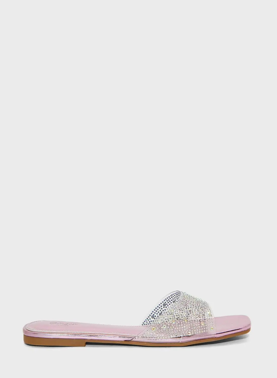 Ginger Embellished Clear Strap Sandals