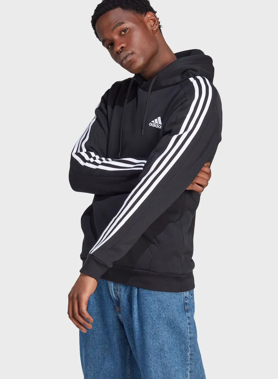 Adidas 3-Stripes Fleece Hoodie