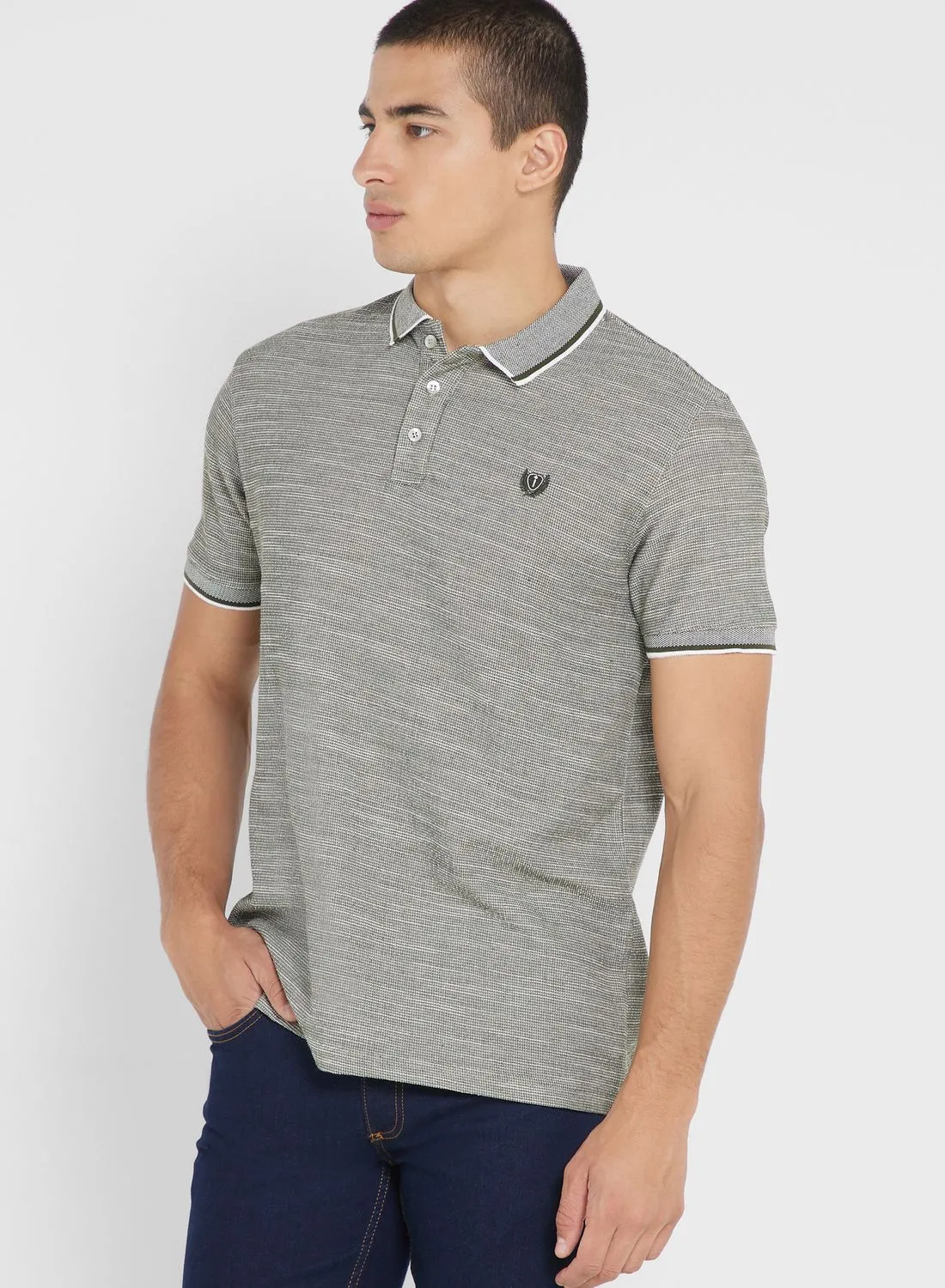 Robert Wood Marl Badge Polo