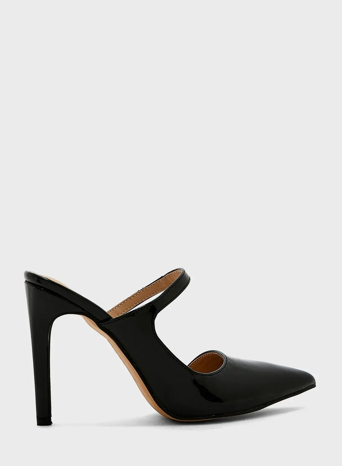 Ginger Strap Patent Pump