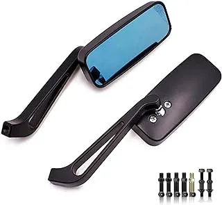 WTZMOTO Harley Mirrors Black - Motorcycle Side View Mirror for Handlebar Dual Sport Mirror Compatible with Harley Davidson Softail, Sportster, Chopper, Bobber, Touring, Cruiser, Street Bike