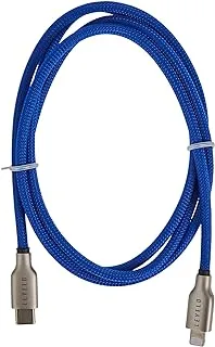 Levelo Polyester Braided USB-C to Lightning Cable 1.1m - Dark Blue