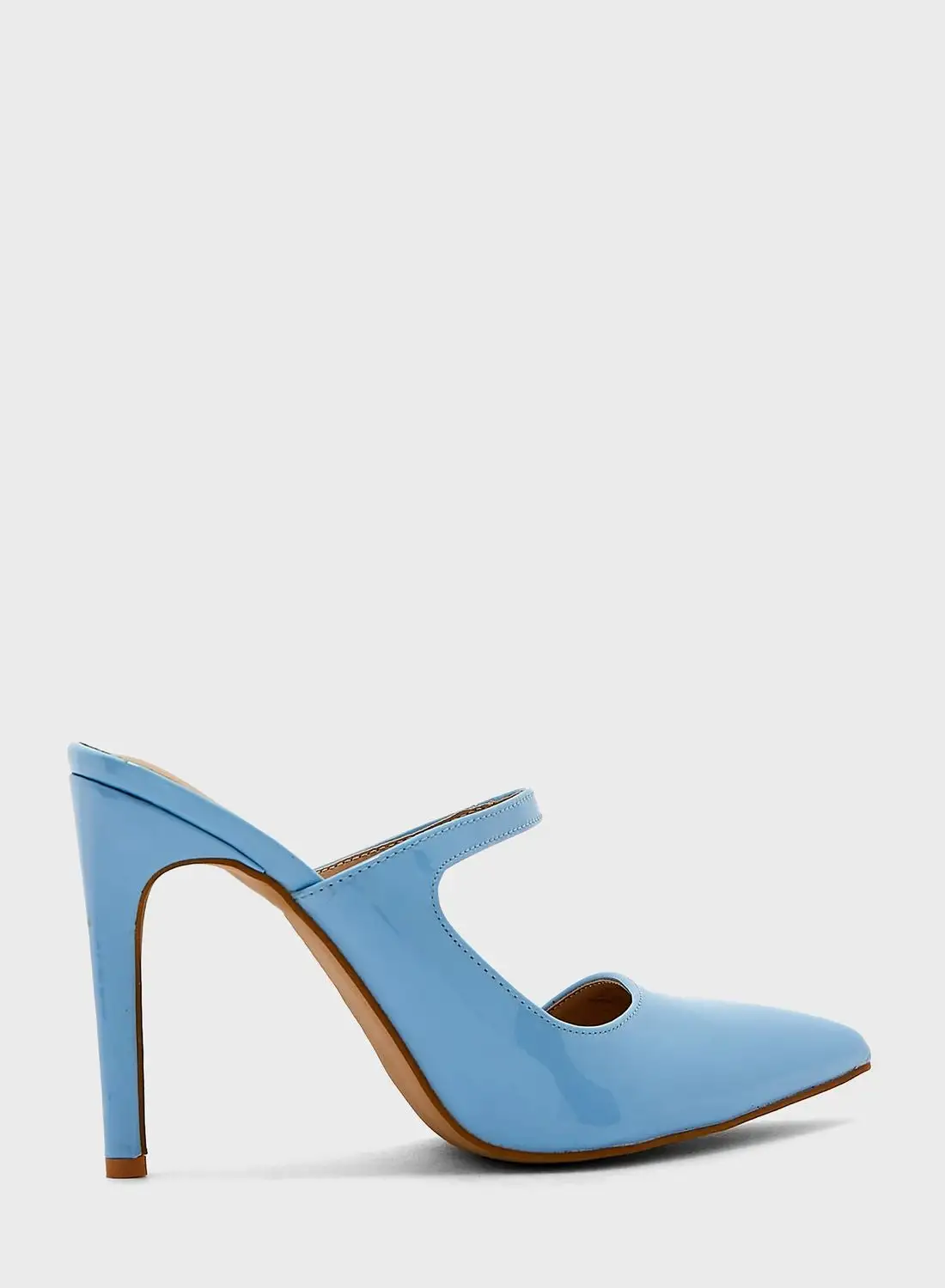 Ginger Strap Patent Pump