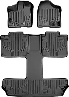 SMARTLINER Custom Fit Floor Mats 3 Row Liner Set Black for 2013-2019 Toyota Sienna 7 Passenger Model