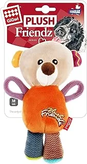 Gigwi Plush Friendz Squeaker Dog Toy, Bear, 6283