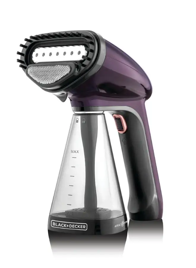 BLACK+DECKER Portable Garment Steamer With Universal Bottle Adaptor 0.26 L 1500 W HST1500-B5 Dark Purple