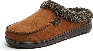 Dearfoams Men's Microfiber Suede Clog with Whipstitch Slipper