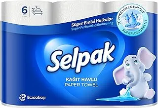 Selpak 3 Ply Kitchen Paper Towel 6 Rolls 80 Sheets