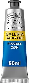 Winsor & Newton Galeria Acrylic Process Cyan 60ml tube with even consistency, non-fading, high coverage, rich in colour pigments