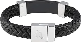 Zippo Men's Double Braided Leather Bracelet