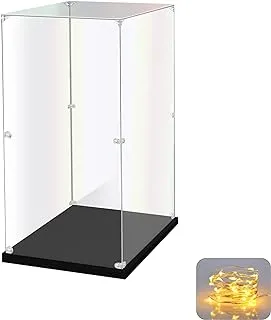 Acrylic Display Case for Collectibles Assemble Clear Acrylic Display Box for Lego Alternative Glass Case for Display Figures Doll Toys Home Storage(10x10x15.7 inch, 25x25x40 cm)