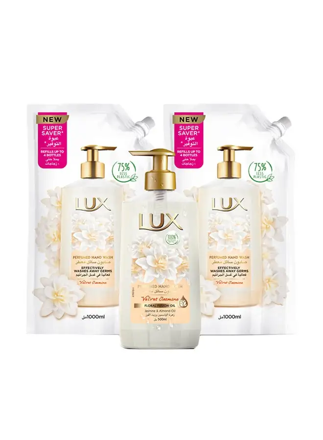 Lux Perfumed Hand Wash Refill Pouch 2x1000+500ml