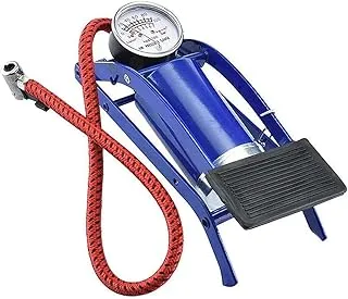 ECVV High Pressure Foot Pump, Bike Motorbike Inflation Pump with Pressure Gauge, Foot Pedal Inflator Single Barrel Cylinder Air Pump Inflation Pump for Motorcycles, Bicycle Tyre Balls, Tires Car