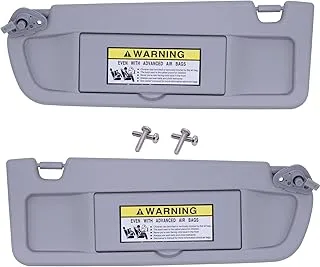 NHILES Clear Gray Left &Right Side Sun Visor Compatible with Honda Civic 2006 2007 2008 2009 2010 2011 Replaces# 83280-SNA-A01ZC 83230-SNA-A01ZC