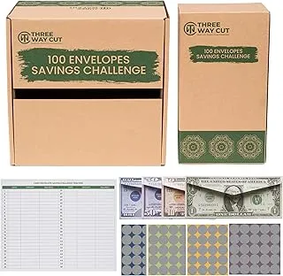 100 Envelopes Money Saving Challenge - Save 5050 Dollars In 100 Days Minimalistic Kit, 100 Cash Envelopes & Organizer Box Set, Trendy Tiktok & Youtube 5050 Bucks Savings Challenge, Fun Gift Ideas