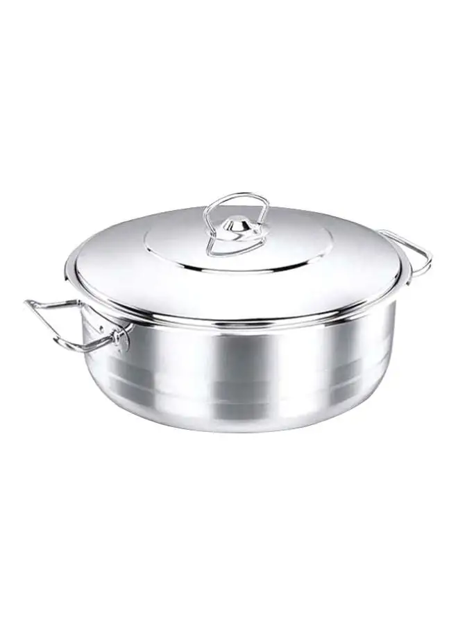 Korkmaz Low Casserole With Lid Silver 5.3Liters