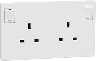 Schneider Electric Switched socket, AvatarOn C, 13A 250V, 2 gangs, white