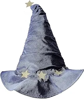 Ginger Ray Girls Navy Velvet Wizards Hat for Halloween Costume Parties