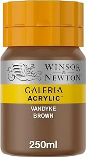 Winsor & Newton Galeria Acrylic Vandyke Brown 250ml,tube with even consistency, non-fading, high coverage, rich in colour pigments