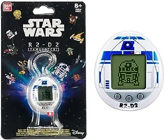 Tamagotchi 88821 Star Wars R2D2 Virtual Pet Droid with Mini-Games, Animated Clips, Extra Modes & Key Chain-(White), Multicolour