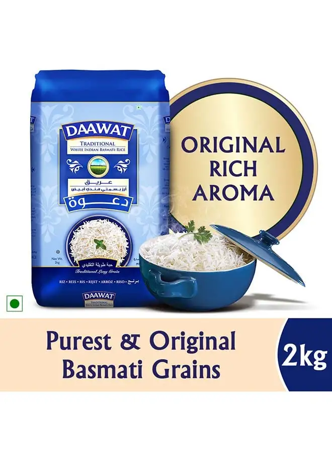 Daawat Traditional White Indian Basmati Rice 2kg