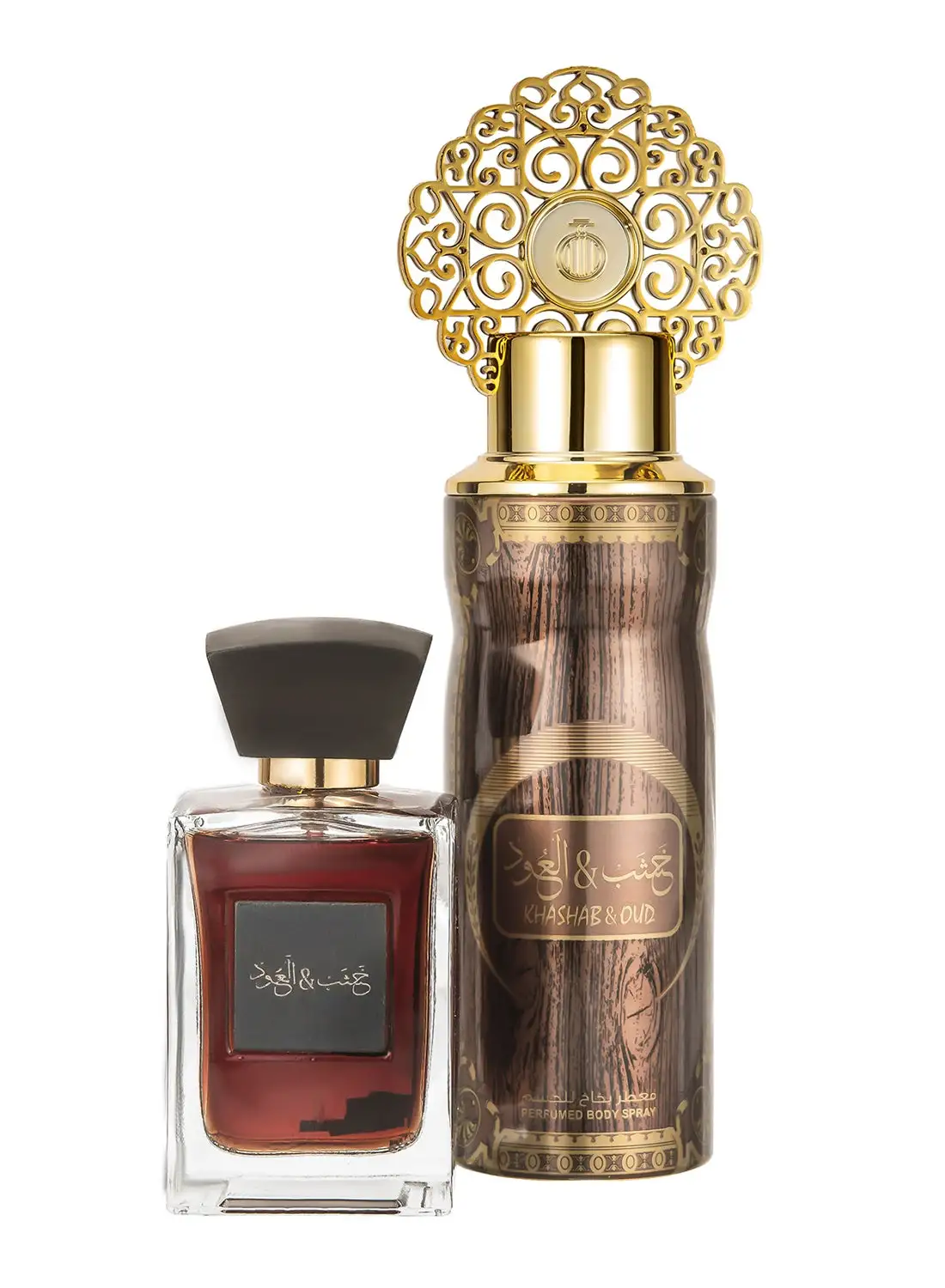 ARABIYAT Khasb Al Oud Perfume Gift Set Eau De Parfum 100 ml + Perfume Spray 200ml