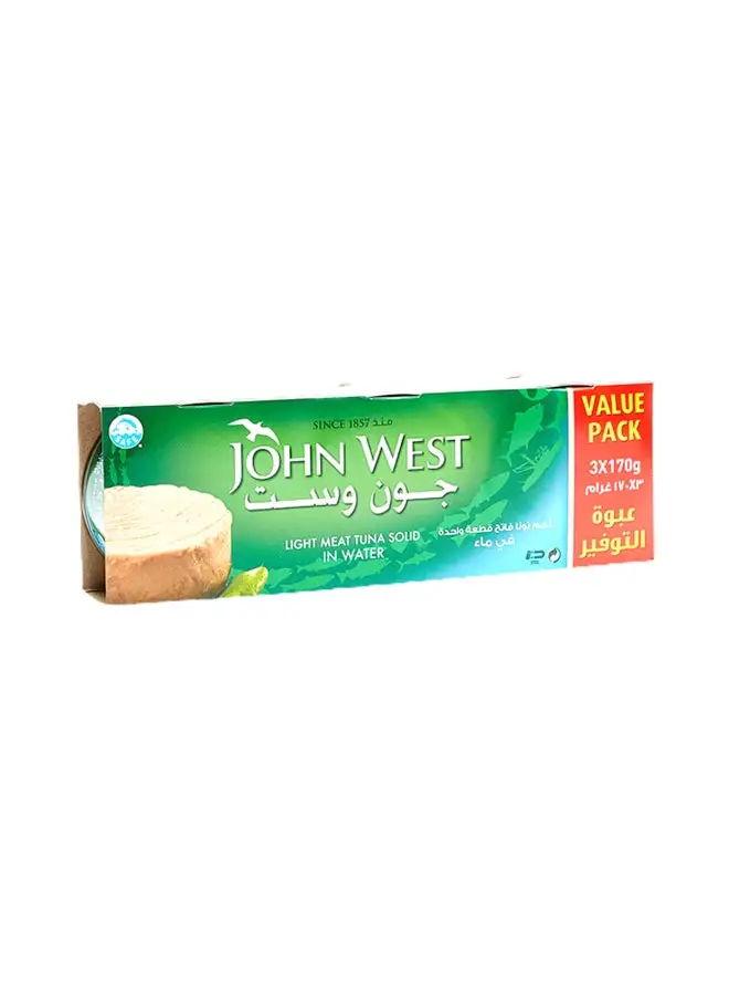 John West Light Meat Tuna Solid In Water 170grams Pack of 3