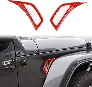 Voodonala for Jeep JL Side Air Conditioning Vent Outlet Decoration Trim for 2018-2023+ Jeep Wrangler JL JLU Gladiator JT, ABS Red