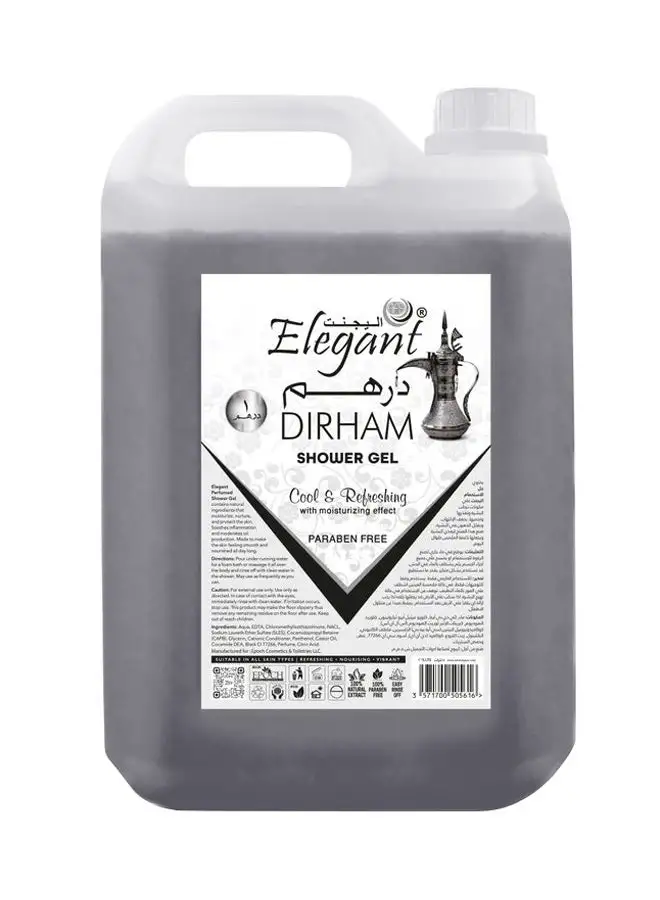 Elegant Dirham Shower Gel with Moisturizing Effect Black 5Liters