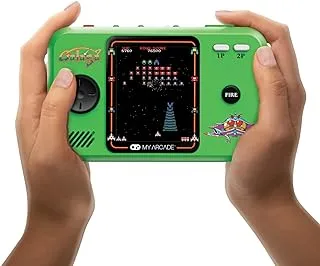 My Arcade Galaga/Galaxian Pocket Player Pro: نظام ألعاب فيديو محمول مع لعبتين، شاشة ملونة مقاس 2.75 بوصة، تصميم مريح