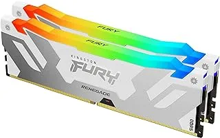 Kingston FURY Renegade RGB White XMP 32GB 6000MT/s DDR5 CL32 DIMM Desktop Gaming Memory Kit of 2 - KF560C32RWAK2-32