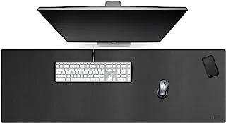 لوحة ماوس ألعاب ممتدة من Cacoy مقاس XL كبير مقاس 120 × 40 سم لوحة مكتب طويلة لوحة ماوس للكتابة المكتبية وسادات الفئران بحواف مخيطة لوحة رفيعة (أسود)