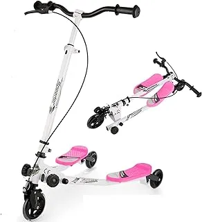 WOOKRAYS Swing Scooter, 3 Wheels Foldable Wiggle Scooter Tri Slider Kick Speeder Push Scooter with Adjustable Handle for Kid Ages 5 Years Old and Up