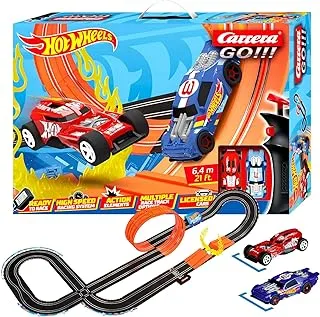 كاريرا اذهب !!! مجموعة مسارات السباق Hot Wheels™ 6.4 I مسارات السباق والسيارات ذات الفتحات المرخصة | ما يصل إلى 2 لاعبين | للأولاد والبنات من عمر 6 سنوات والكبار